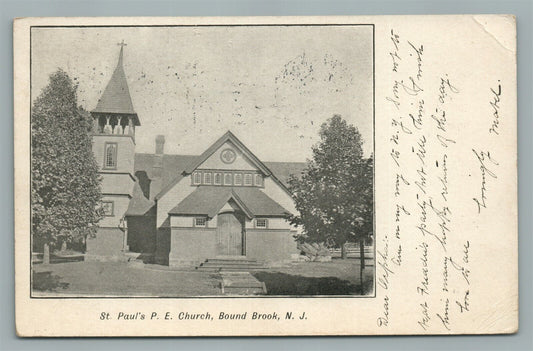 BOUND BROOK NJ ST. PAUL'S CHURCH ANTIQUE POSTCARD