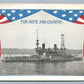USS INDIANA FOR HOME & COUNTRY PATRIOTIC 1919 ANTIQUE POSTCARD