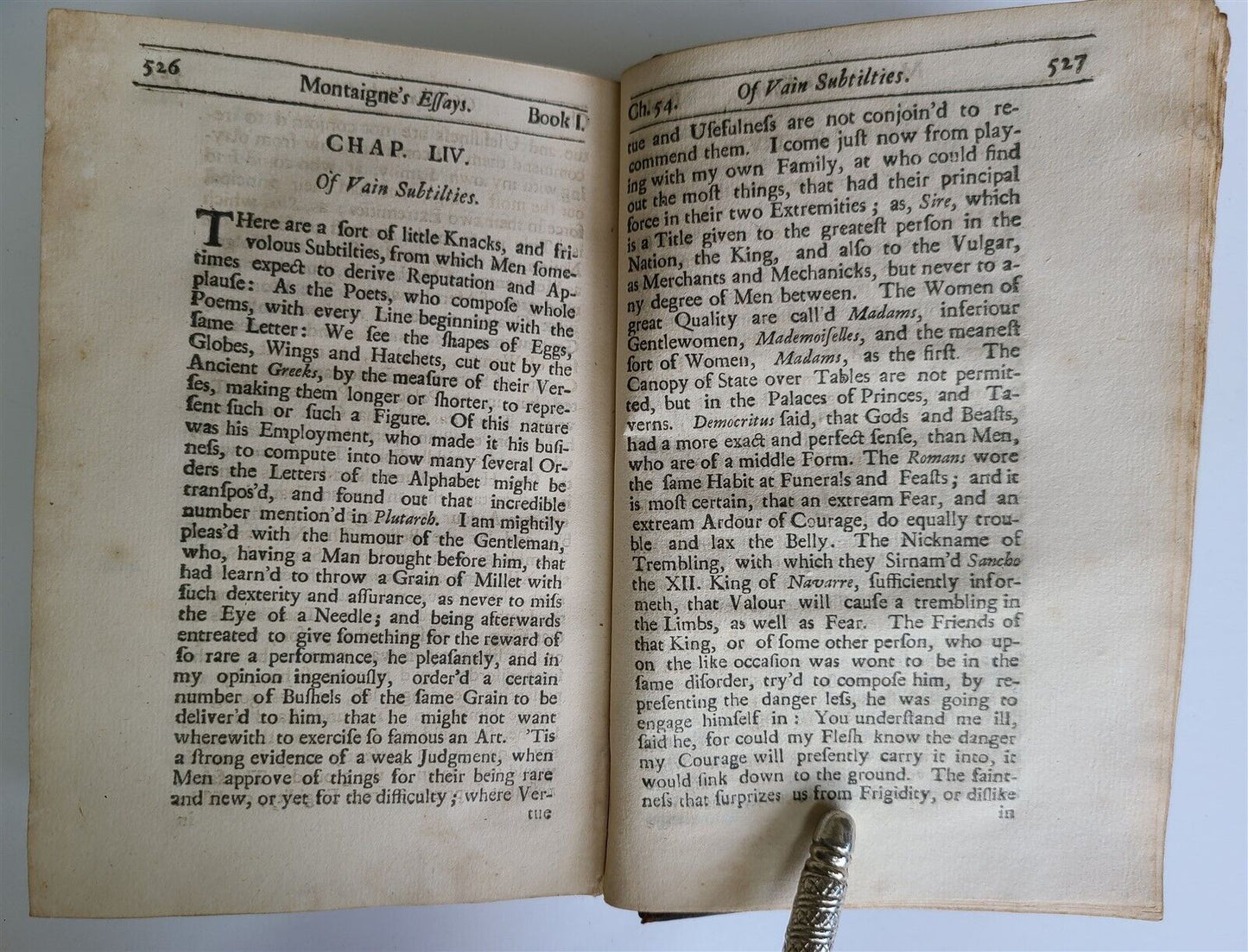 1700 ESSAYS of MICHAEL seigneur de MONTAIGNE Vol. I antique in ENGLISH