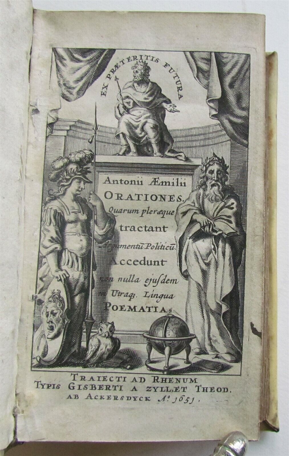 1651 POETRY Orationes Quarum by A.Aemilius ANTIQUE VELLUM BOUND 17th CENTURY