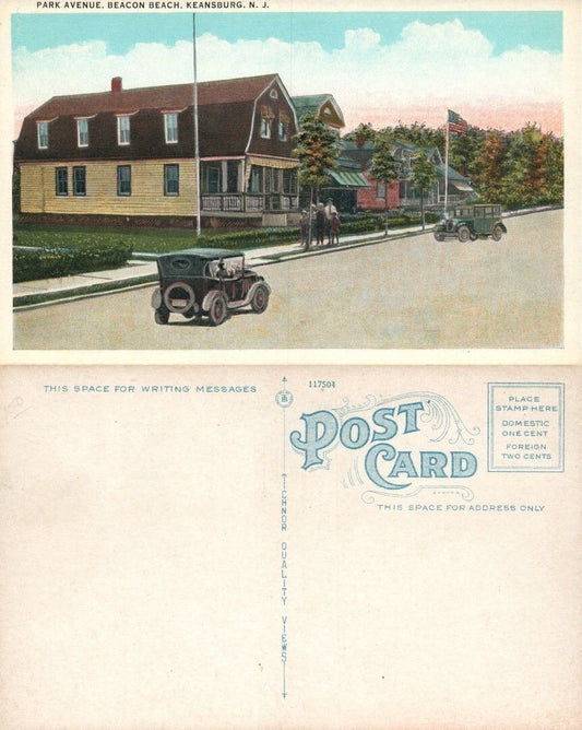 KEANSBURG N.J. PARK AVENUE BEACON BEACH ANTIQUE POSTCARD