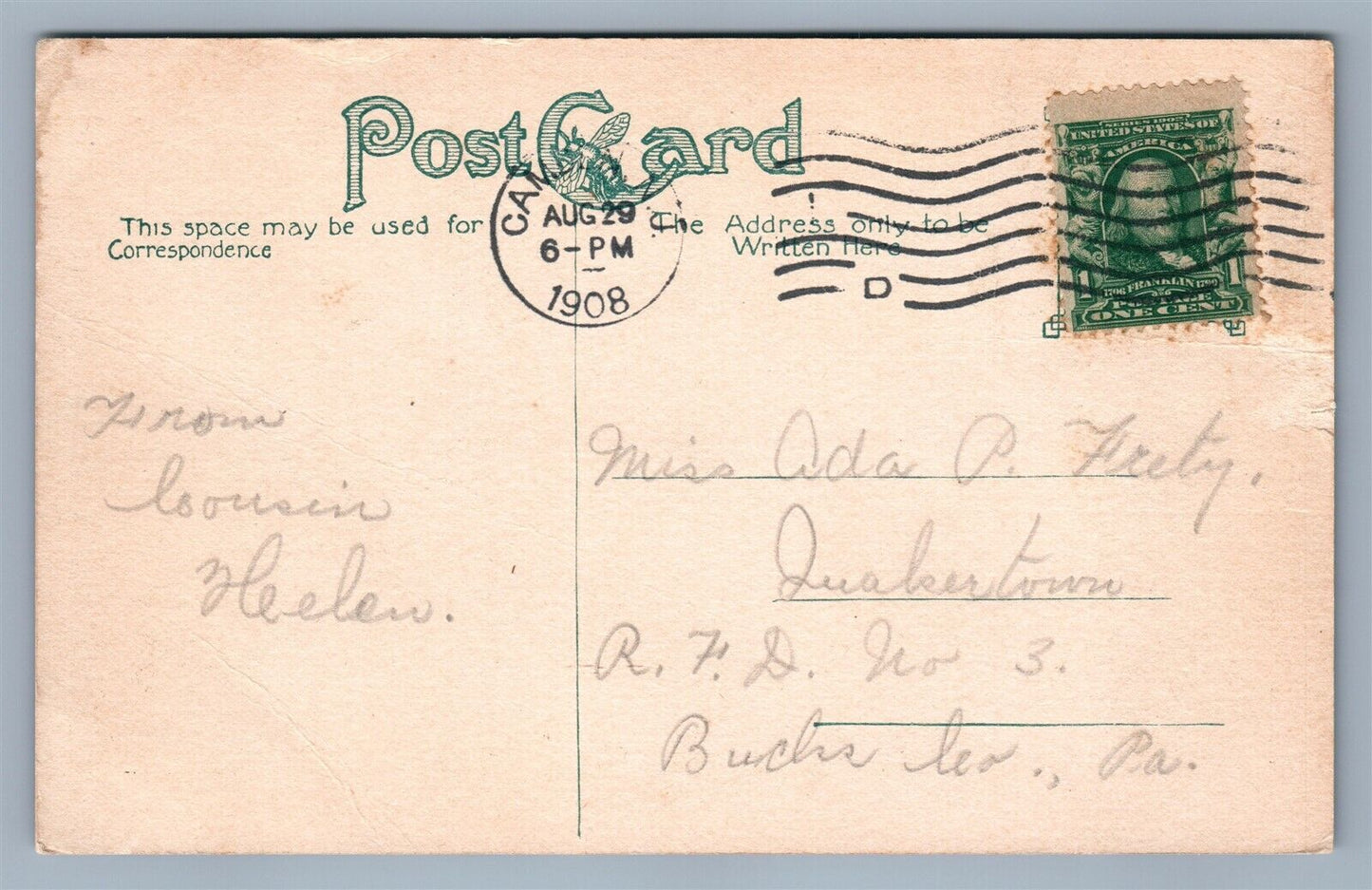 CAMDEN NJ KNIGHTS PARK ANTIQUE POSTCARD