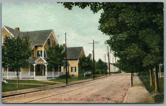 PUTNAM CT SOUTH MAIN STREET ANTIQUE POSTCARD