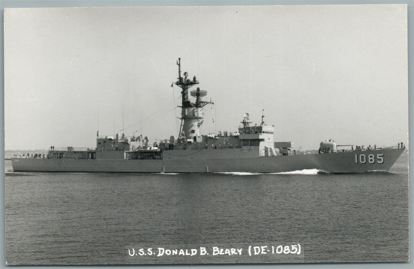 MILITARY SHIP USS DONAL BLARY VINTAGE REAL PHOTO POSTCARD RPPC