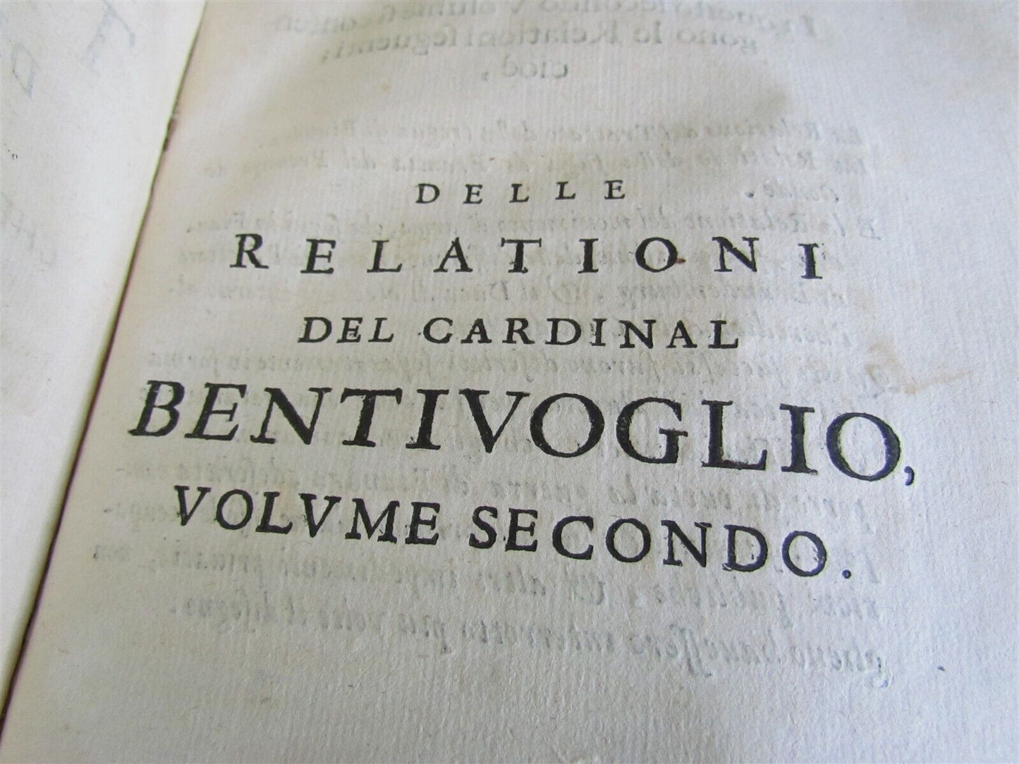 1630 RELATIONI DEL CARDINALE BENTIVOGLIO antique VELLUM BOUND