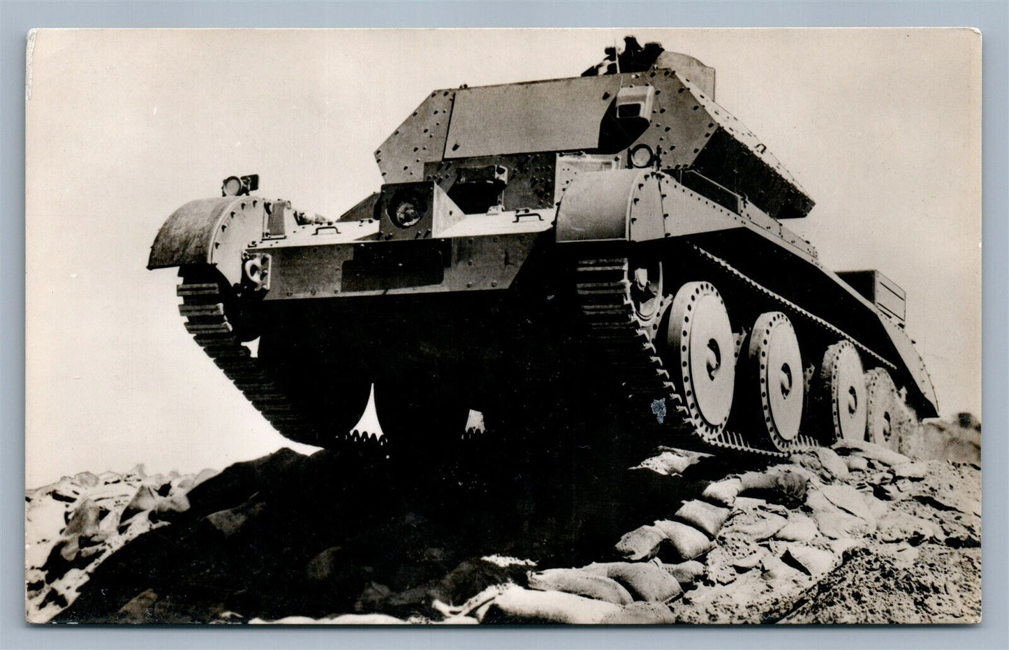 BRITISH CRUISER TANK VINTAGE REAL PHOTO POSTCARD RPPC
