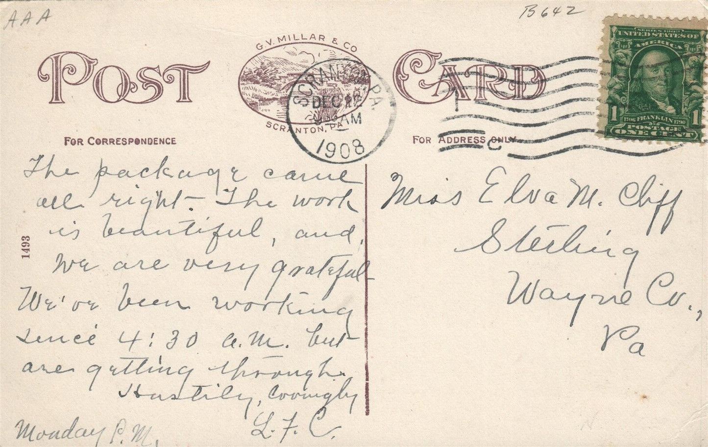 SCRANTON PA ELM PARK METHODIST EPISCOPAL CHURCH 1908 ANTIQUE POSTCARD