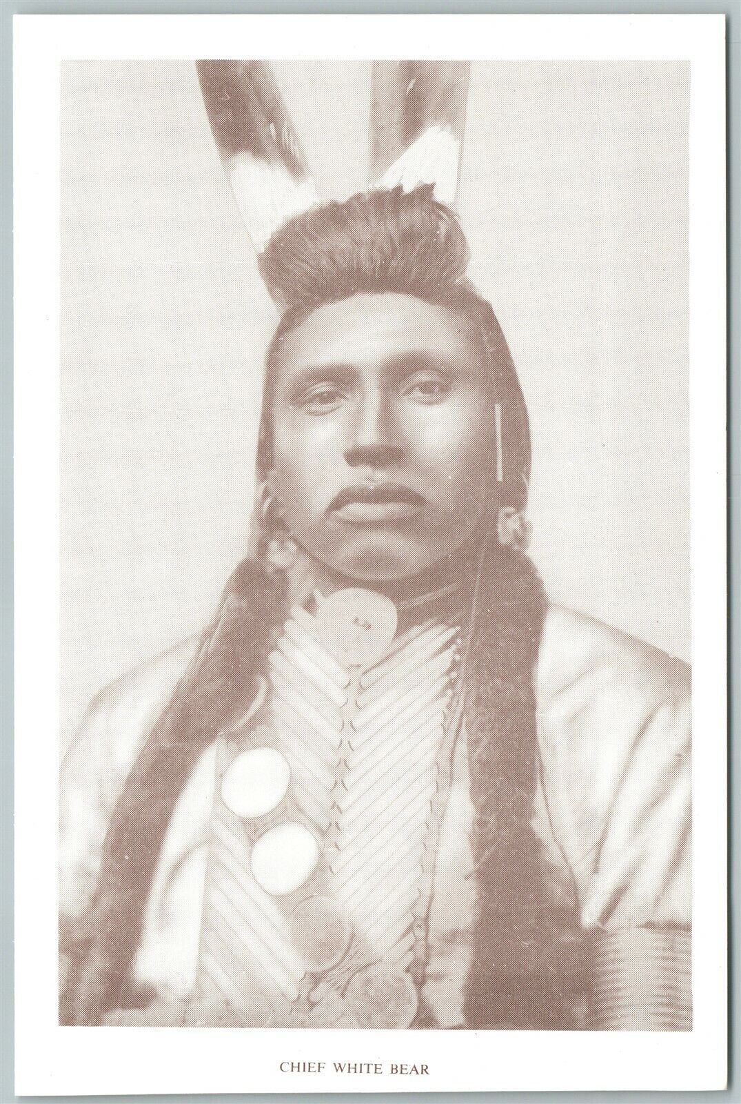 AMERICAN INDIAN CHIEF WHITE BEAR UNDIVIDED ANTIQUE POSTCARD