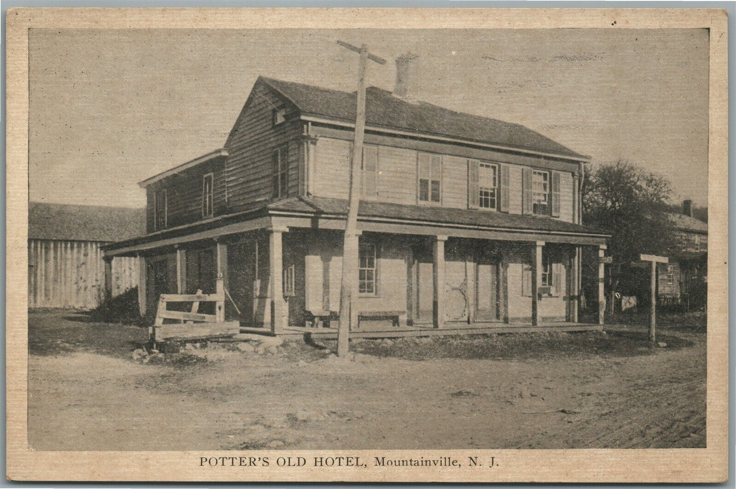 MOUNTAINVILLE NJ POTTER'S OLD HOTEL ANTIQUE POSTCARD