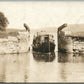 LAKE HOPATCONG NJ ENTERING LOCK ANTIQUE REAL PHOTO POSTCARD RPPC