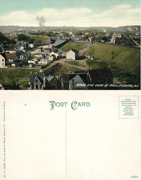 PHILLIPSBURG N.J. UNUSED ANTIQUE POSTCARD