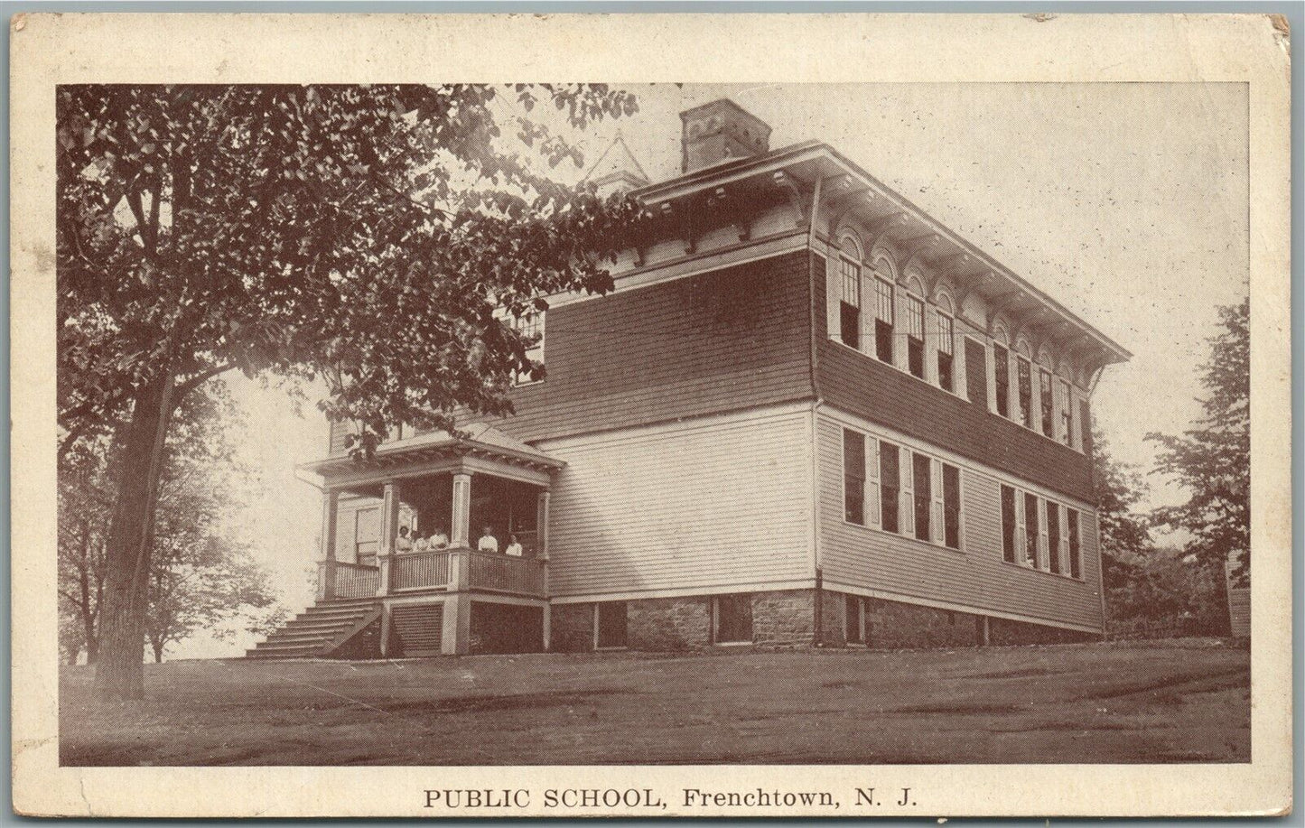 FRENCHTOWN NJ PUBLIC SCHOOL ANTIQUE POSTCARD