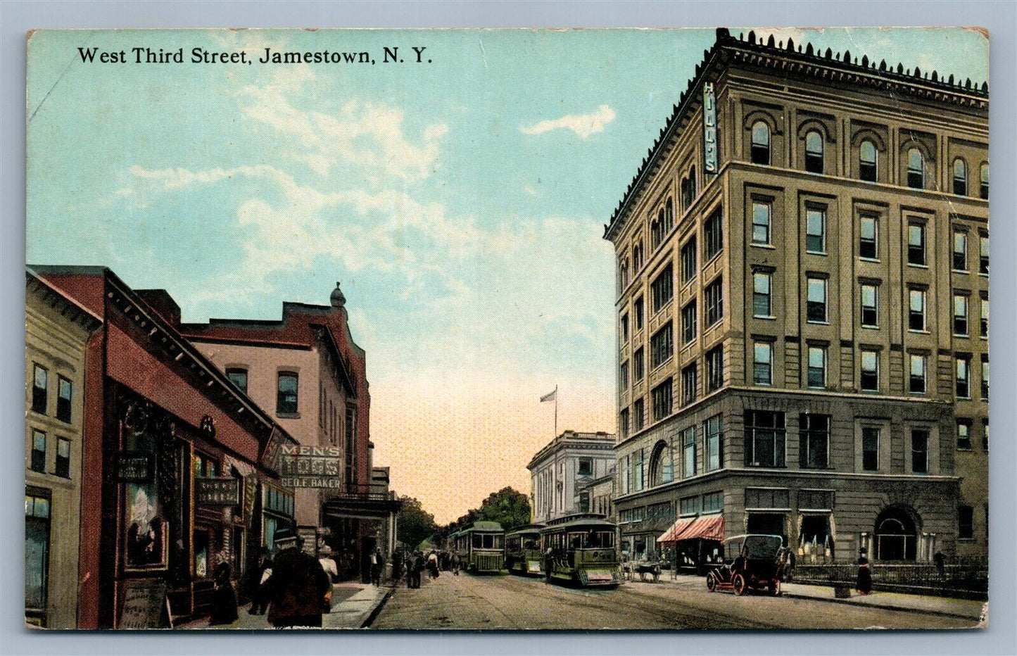 JAMESTOWN NY WEST THIRD STREET ANTIQUE POSTCARD