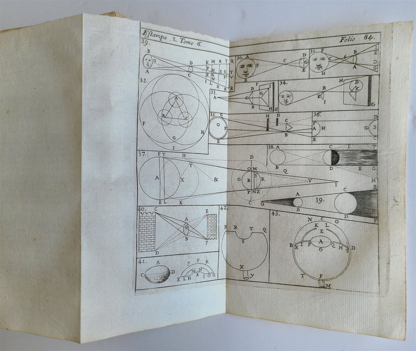 1727 MATHEMATICS in SPANISH Compendio mathematico antique METHEOROS OPTICA