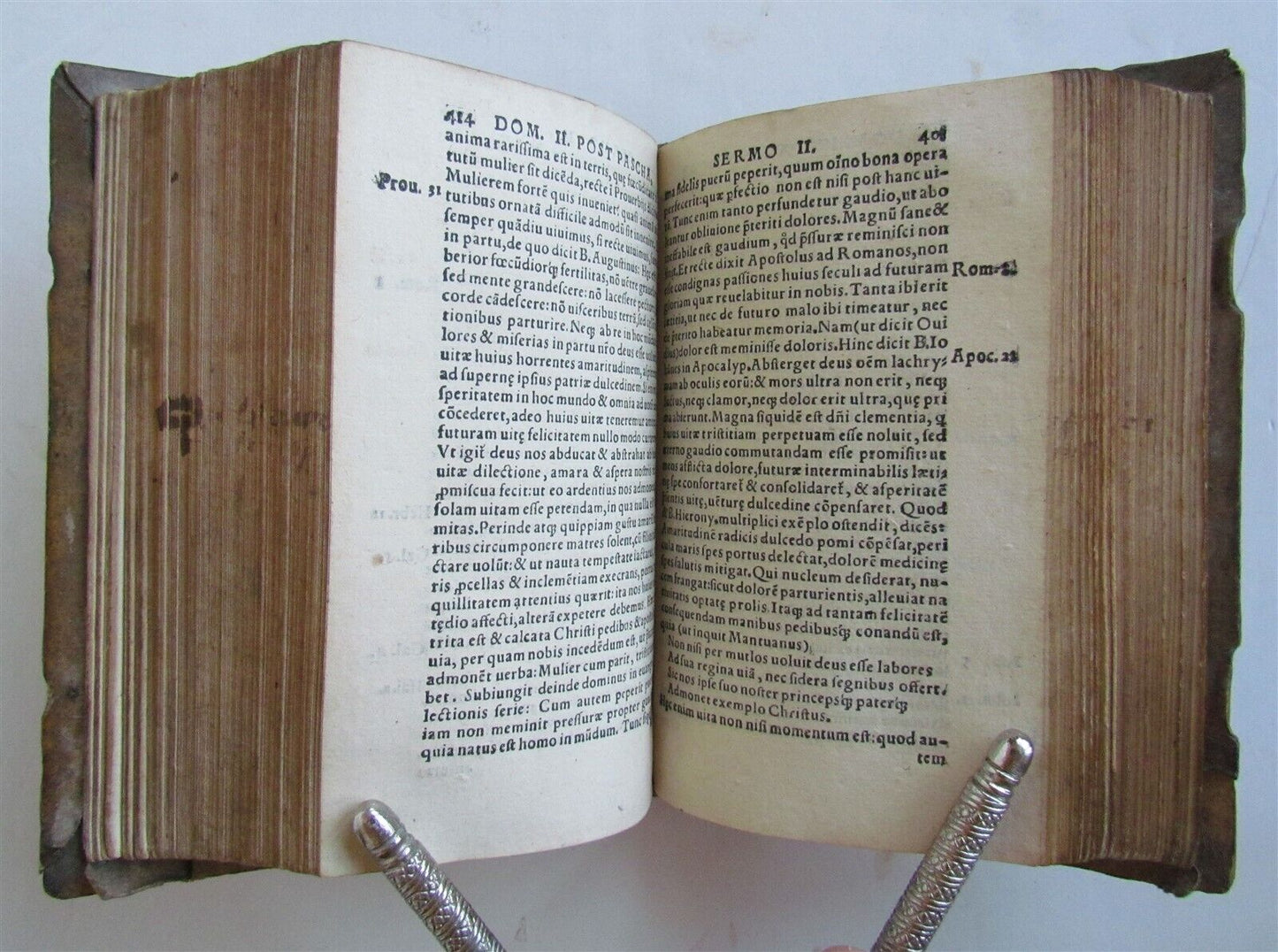 1554 Homiliarum tripartitarum by Josse Clichtoveus antique PIGSKIN BOUND vol. I