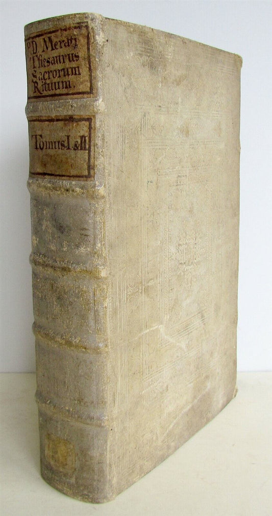 1749 THESAURUS SACRORUM RITUUM by D.BARTHOLOMAEO GAVANTO PIGSKIN FOLIO antique