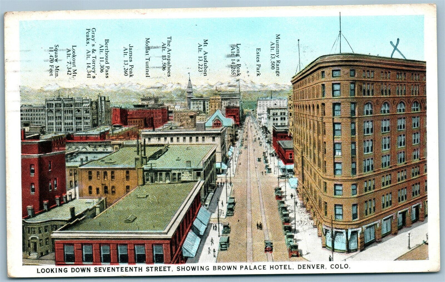 DENVER CO BROWN PALACE HOTEL 17th STREET ANTIQUE POSTCARD