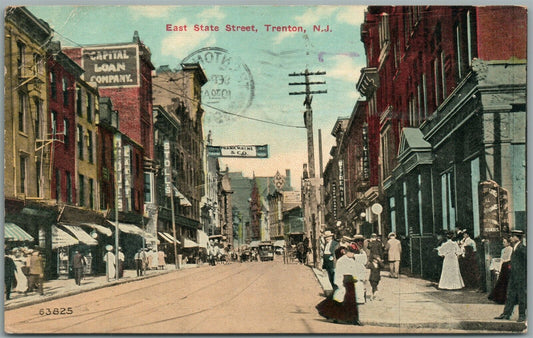 TRENTON NJ EAST STATE STREET ANTIQUE POSTCARD