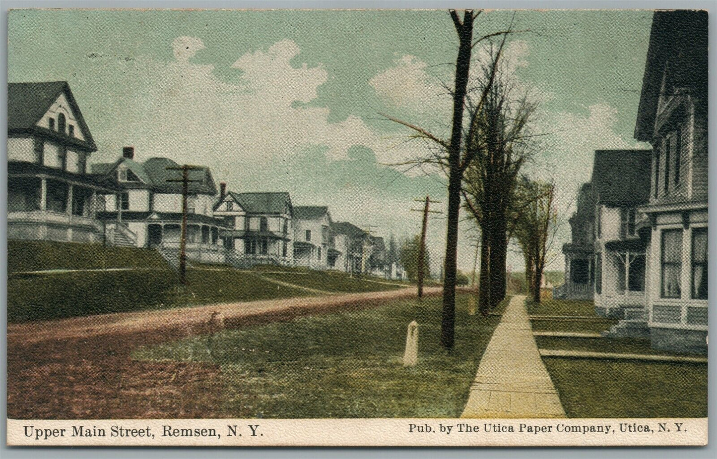 REMSEN NY UPPER MAIN STREET ANTIQUE POSTCARD