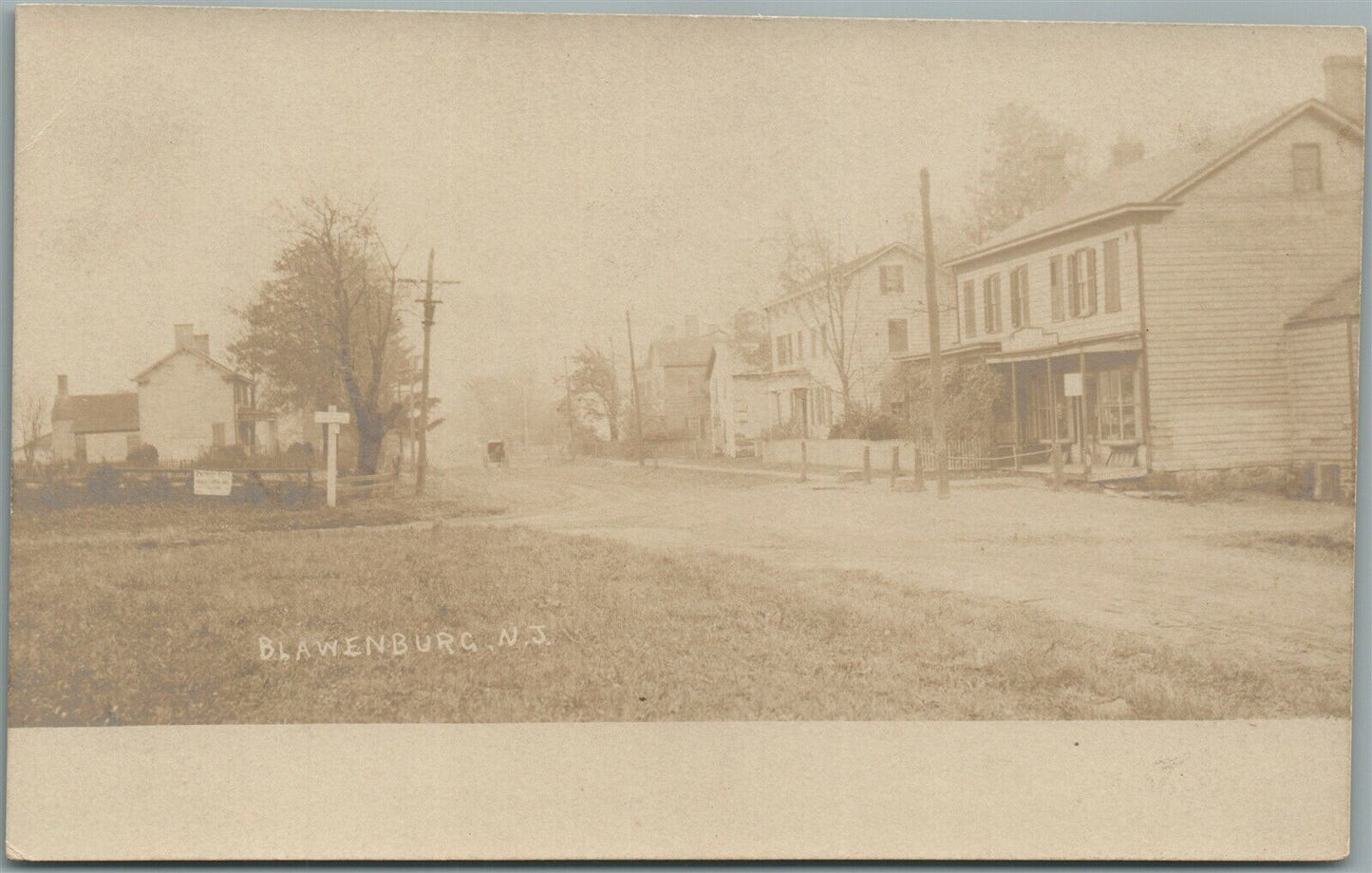 BLAWENBURG NJ STREET SCENE ANTIQUE REAL PHOTO POSTCARD RPPC