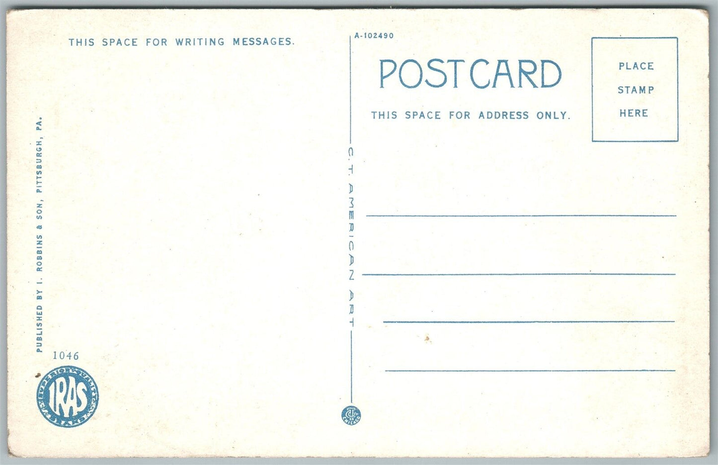 WASHINGTON PA HOTEL BALL ROOM ANTIQUE POSTCARD