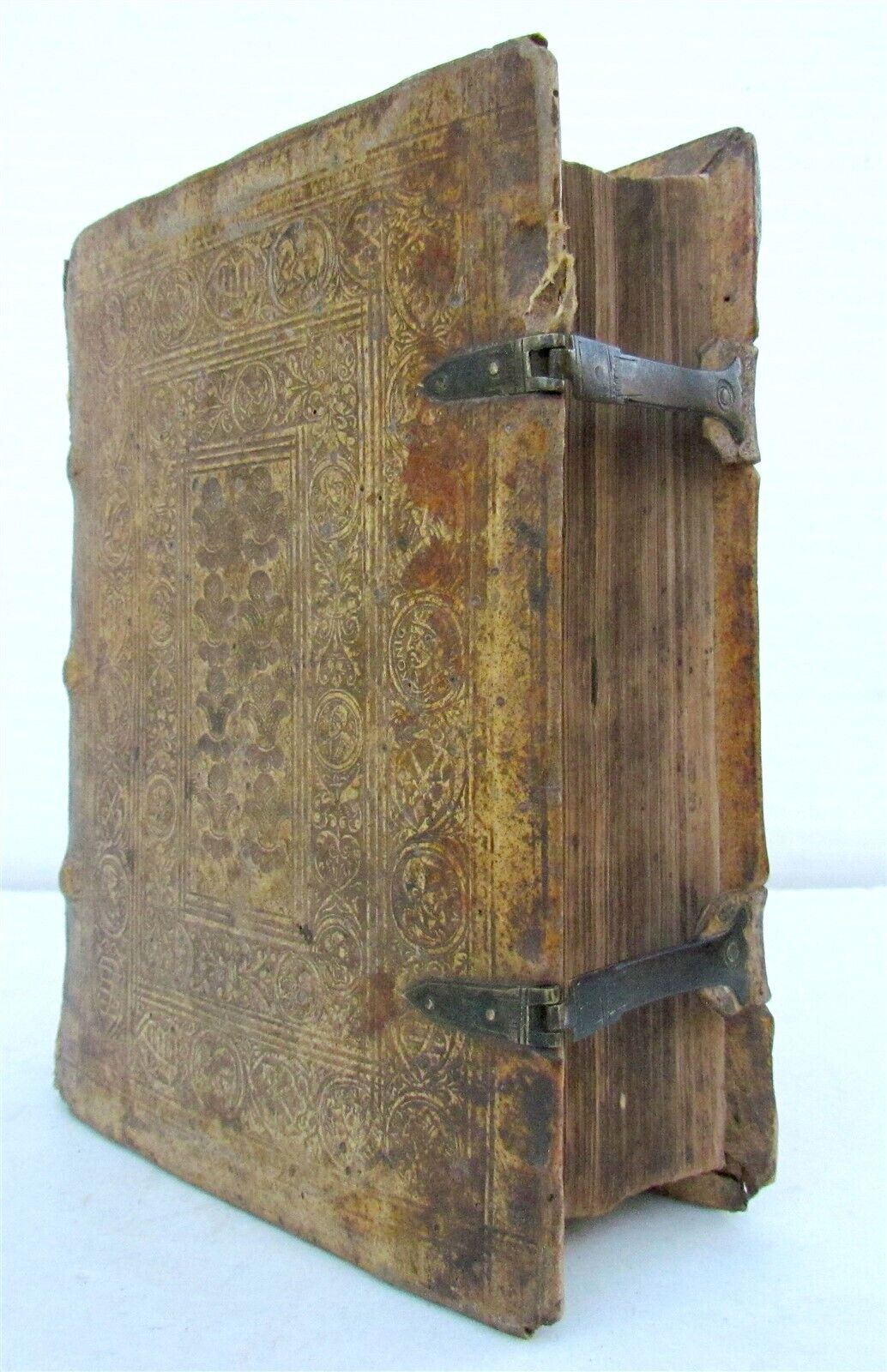 1559 TYPUS ECCLESIAE CATHOLICAE G. Witzel BLIND TOOLED PIGSKIN w/ CLASPS antique