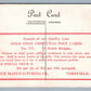 VERNFIELD PA POST CARD NYCE MANUFACTURING PRINTER ADVERTISING VINTAGE POSTCARD