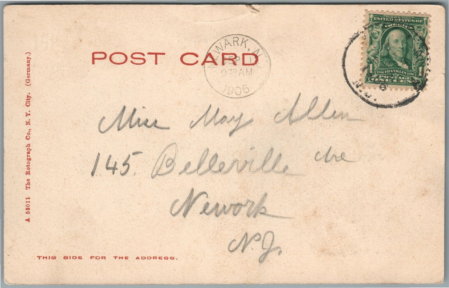 BLOOMSBURY NJ MAIN STREET ANTIQUE POSTCARD