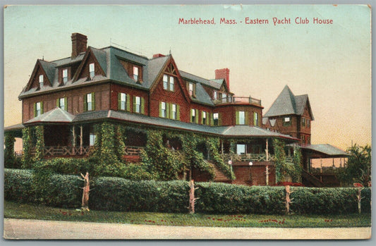 MARBLEHEAD MA EASTERN YACHT CLUB HOUSE ANTIQUE POSTCARD