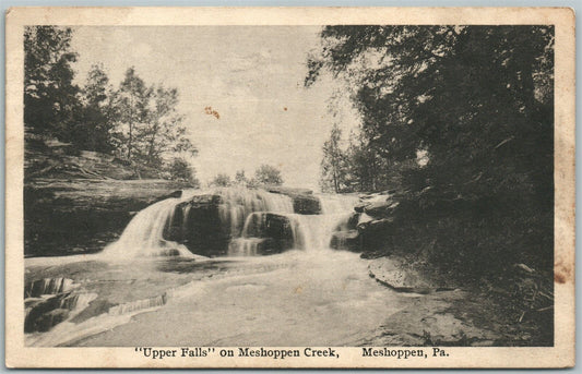 MESHOPPEN PA UPPER FALLS ON THE CREEK 1922 ANTIQUE POSTCARD