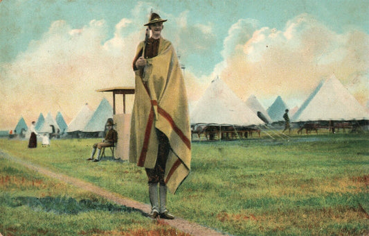 US ARMY GUARD MILITARY ANTIQUE POSTCARD