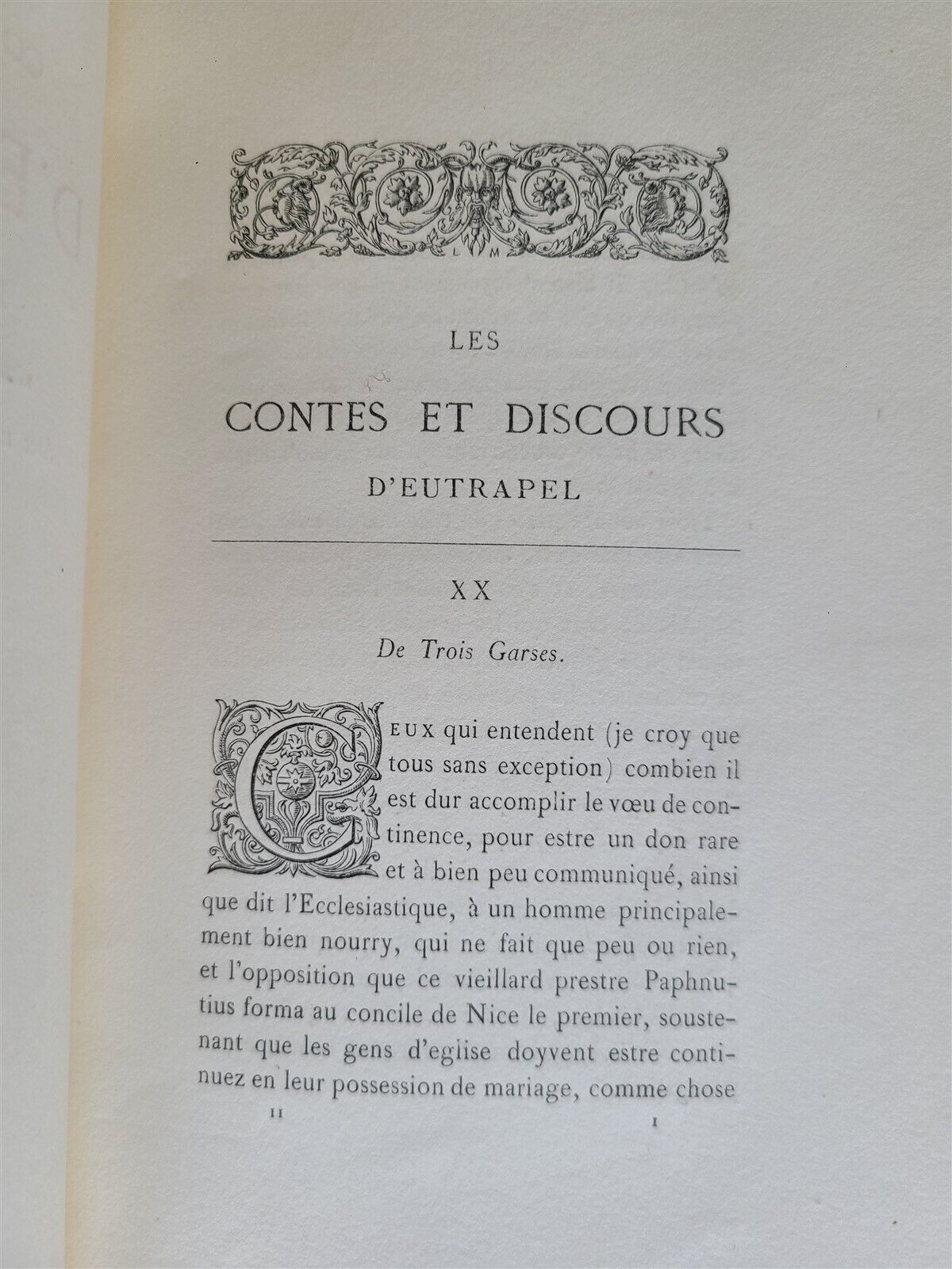 1875 CONTES et DISCOURS D'EUTRAPEL antique 2 VOLUMES LIMITED EDITION in FRENCH