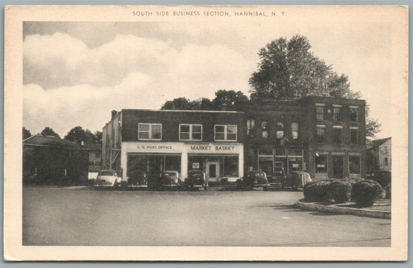 HANNIBAL NY SOUTH SIDE BUSINESS SECTION ANTIQUE POSTCARD