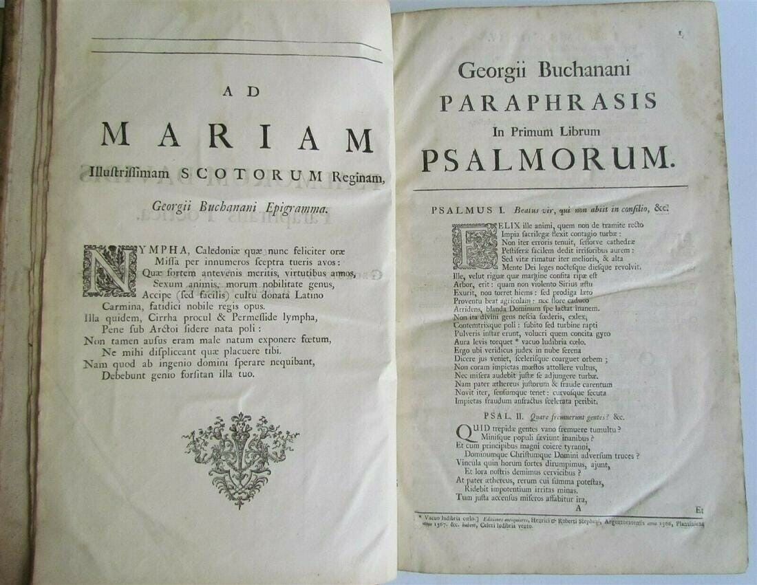 1715 2 VOLUMES Georgii Buchanani Scoti Poetarum antique POETRY