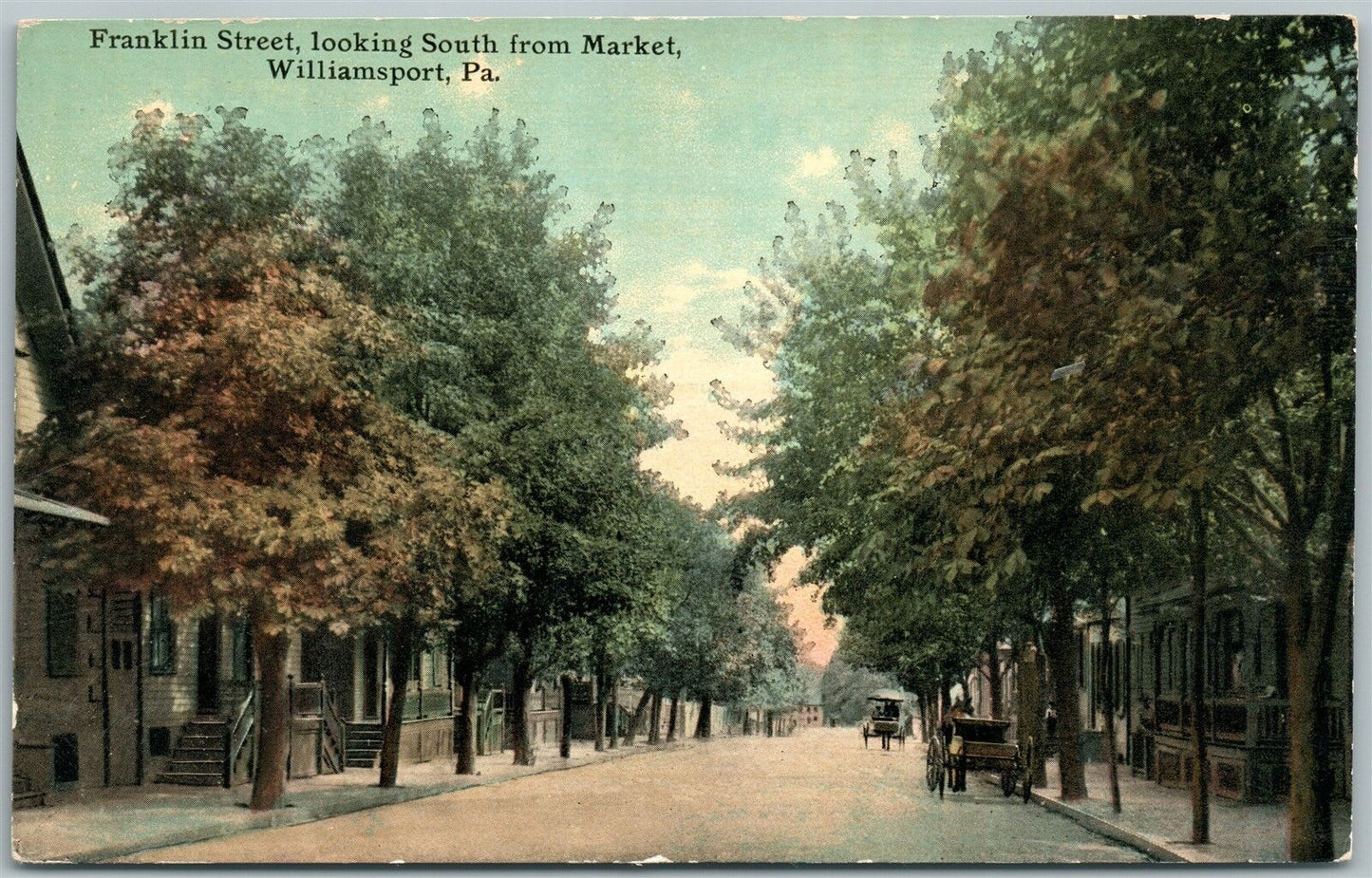 WILLIAMSPORT PA FRANKLIN STREET 1912 ANTIQUE POSTCARD