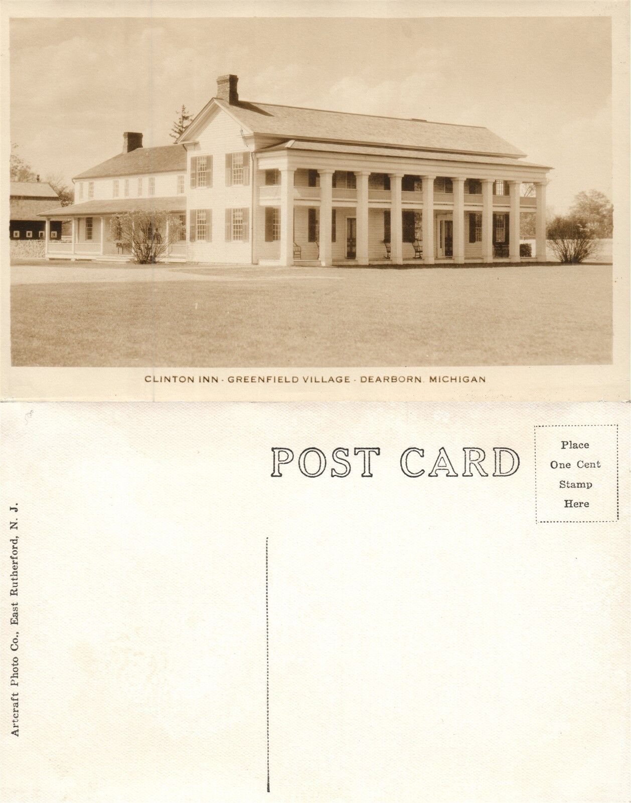 DEARBORN MI CLINTON INN GREENFIELD VILLAGE RPPC VINTAGE REAL PHOTO POSTCARD