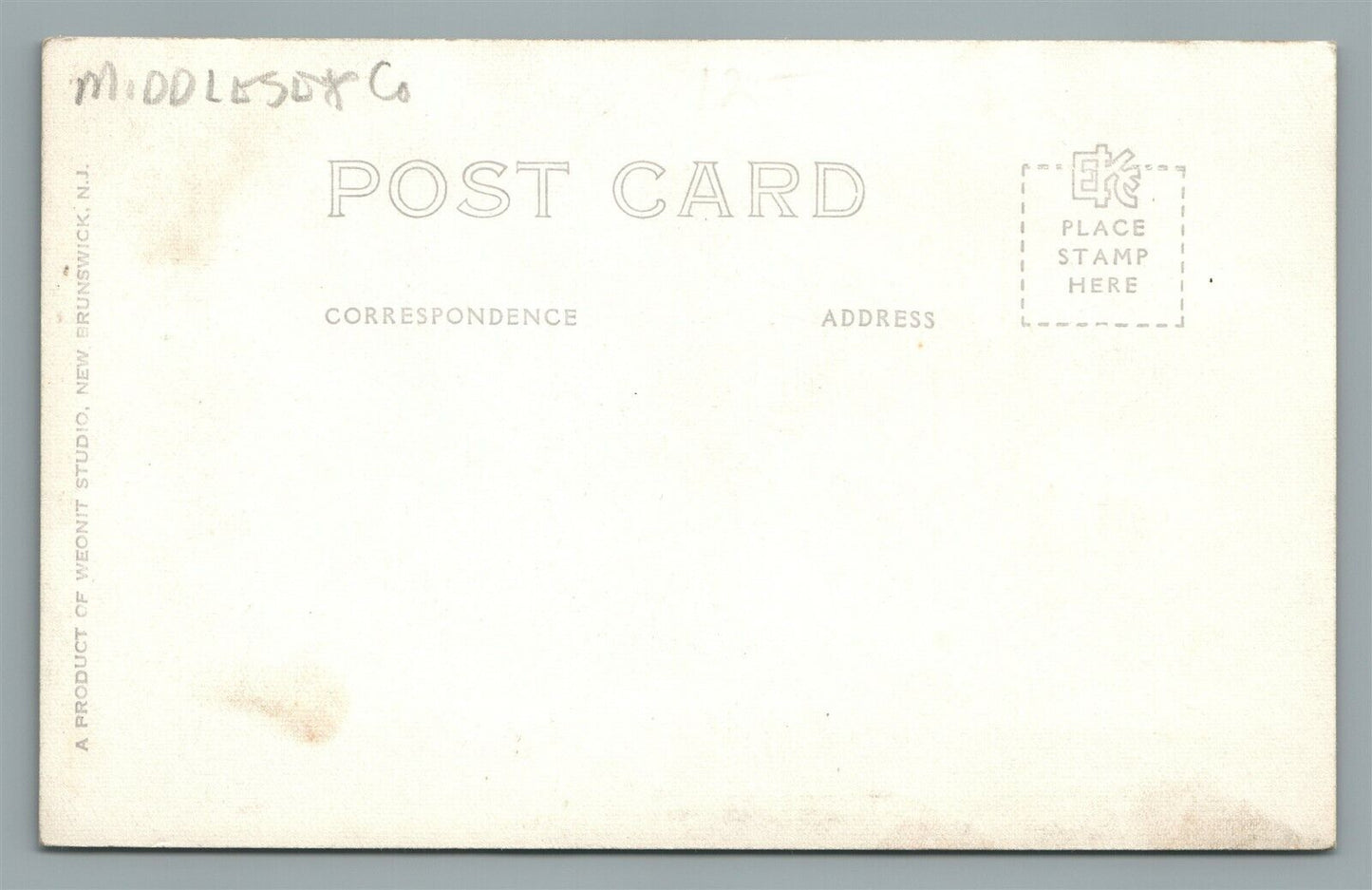 MIDDLESEX COUNTY NJ ANTIQUE REAL PHOTO POSTCARD RPPC