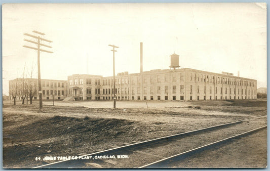 CADILLAC MI ST. JOHN'S TABLE COMPANY PLANT ANTIQUE REAL PHOTO POSTCARD RPPC