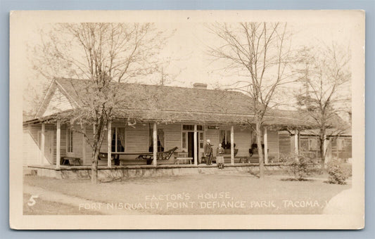 TACOMA WA FACTOR'S HOUSE FORT NISQUALLY ANTIQUE REAL PHOTO POSTCARD RPPC