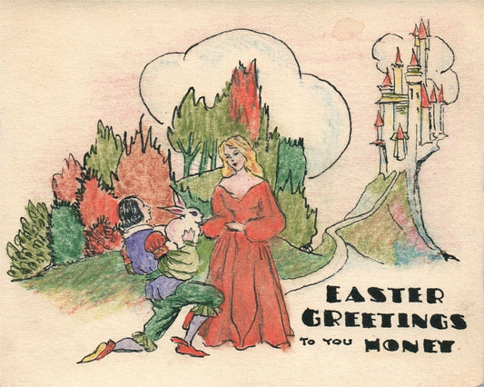 EASTER GREETINGS Rust Craft Greeting Card Company VINTAGE POSTCARD