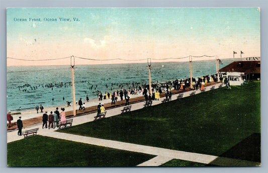 OCEAN FRONT OCEAN VIEW VA ANTIQUE POSTCARD