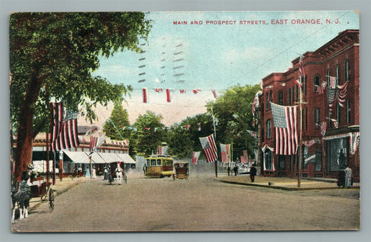 EAST ORANGE NJ MAIN & PROSPECT STREETS ANTIQUE POSTCARD