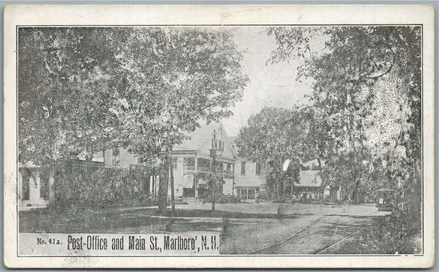 MARLBORO NH MAIN STREET & POST OFFICE ANTIQUE POSTCARD