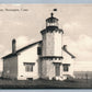 STONINGTON CT LIGHT HOUSE ANTIQUE POSTCARD