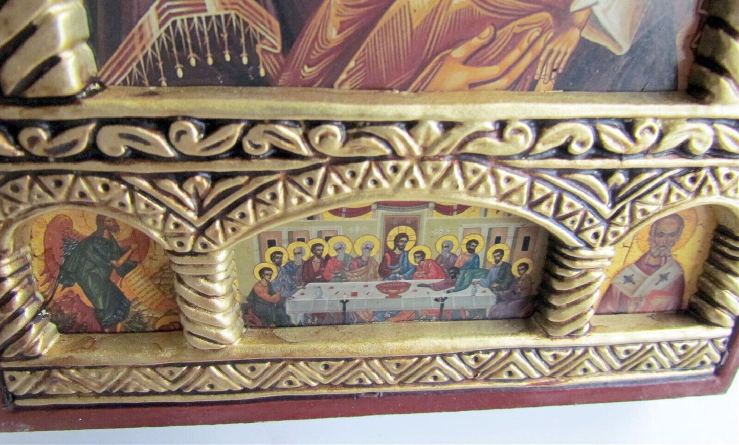 GREEK BYZANTINE STYLE ORTHODOX ICON on WOOD of MOTHER OF GOD