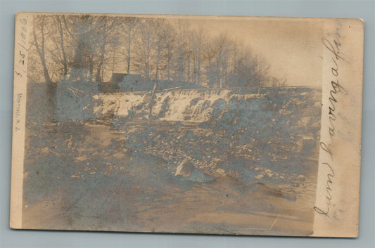 MORRIS CO. NJ WATER FALLS ANTIQUE REAL PHOTO POSTCARD RPPC