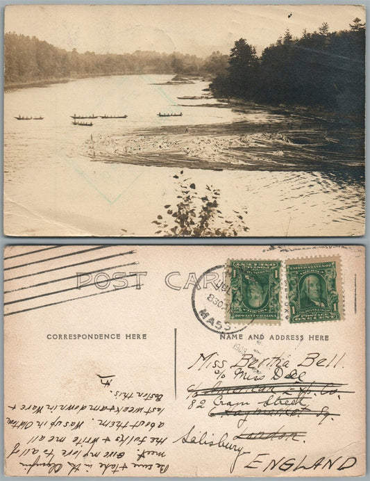MASSACHUSSETS LAKE VIEW ANTIQUE REAL PHOTO POSTCARD RPPC
