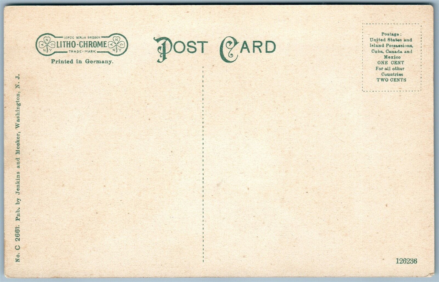 WASHINGTON NJ LOOKING THROUGH D.L. & W. CULVERT ANTIQUE POSTCARD