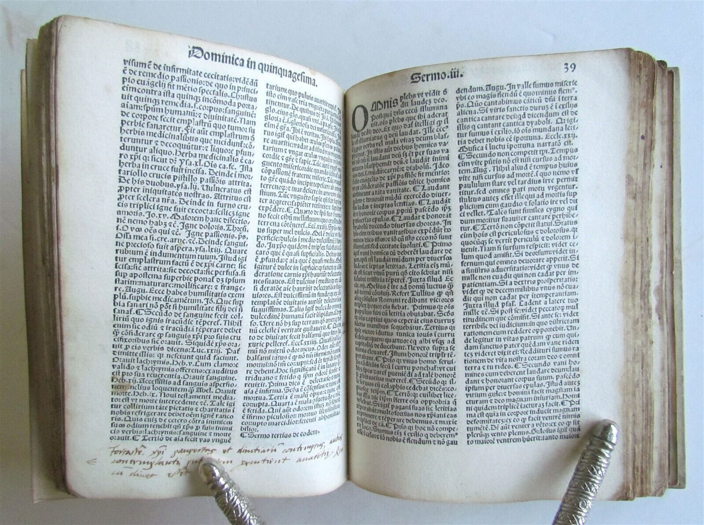 1499 INCUNABULA Sermones de sanctis by Jacobus de Voragine INCUNABLE ANTIQUE