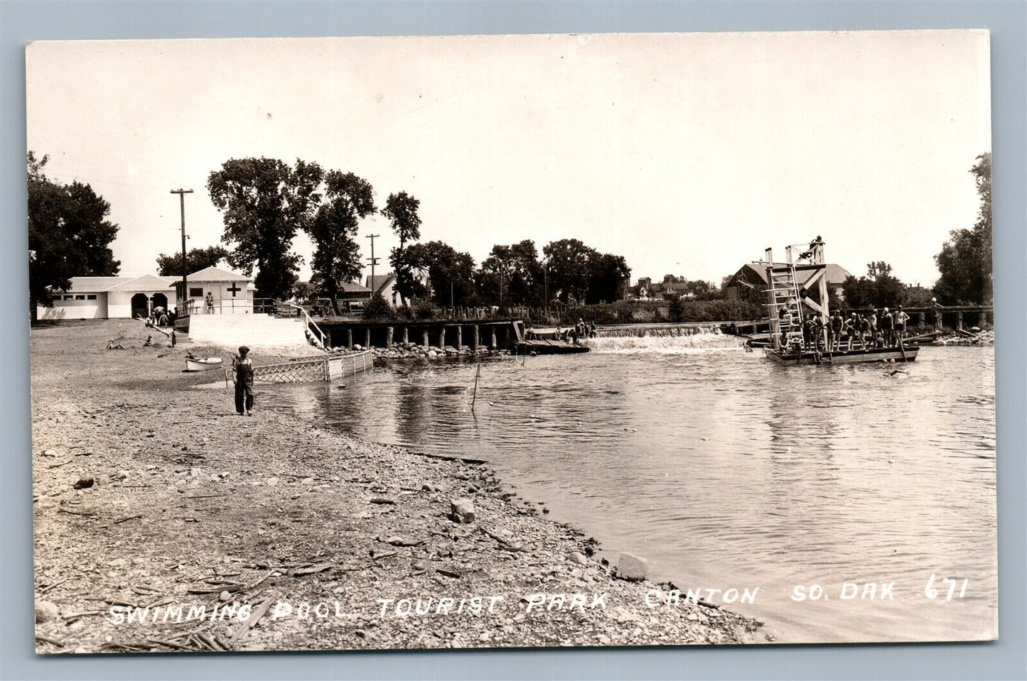 CANTON SD SWIMMING POOL TOURIST PARK VINTAGE REAL PHOTO POSTCARD RPPC